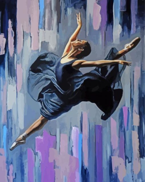 Ballerina Girl In Black Dress Diamond Painting