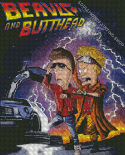 Beavis And Butthead Back To The Future Diamond Paintings