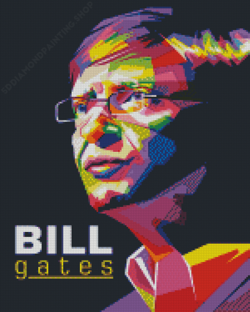 Bill Gates Pop Art Poster Diamond Painting