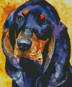 Black And Tan Coonhound Art Diamond Paintings