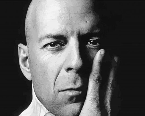 Black And White Bruce Willis Diamond Paintings