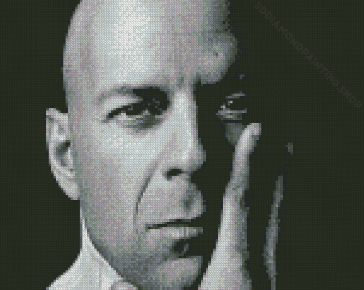 Black And White Bruce Willis Diamond Paintings