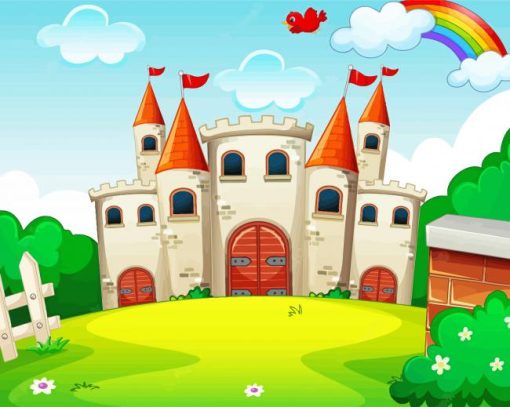 Cartoon Rainbow Castle Diamond Painting