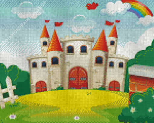 Cartoon Rainbow Castle Diamond Painting