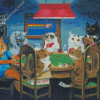 Cats Playing Poker Diamond Painting