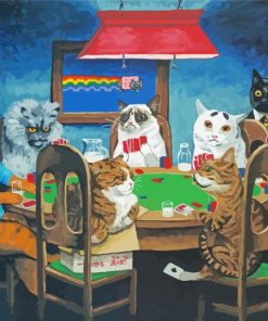 Cats Playing Poker Diamond Painting