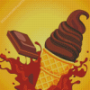 Chocolate Ice Cream Cone Diamond Painting