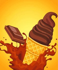 Chocolate Ice Cream Cone Diamond Painting