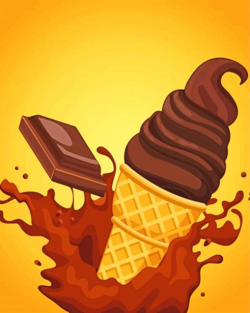 Chocolate Ice Cream Cone Diamond Painting