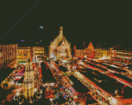 Christkindlesmarkt Nuremberg At Night Diamond Painting