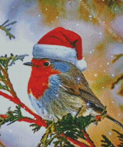 Christmas Robin Bird Diamond Painting