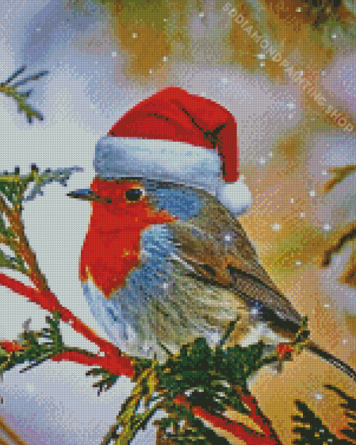 Christmas Robin Bird Diamond Painting