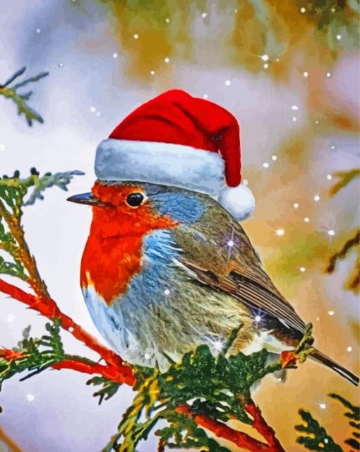 Christmas Robin Bird Diamond Painting