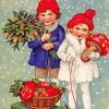 Christmas Vintage Children Diamond Paintings