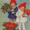 Christmas Vintage Children Diamond Paintings