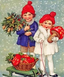 Christmas Vintage Children Diamond Paintings