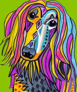 Colorful Afghan Hound Diamond Painting