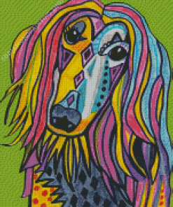 Colorful Afghan Hound Diamond Painting