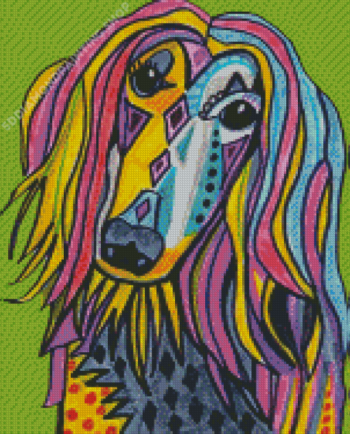 Colorful Afghan Hound Diamond Painting