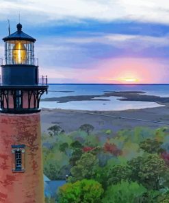 Currituck Lighthouse Landscape Diamond Painting