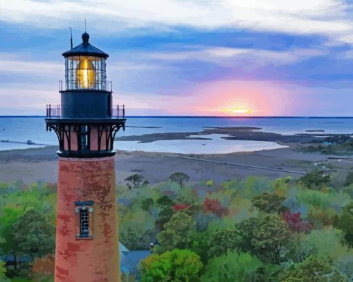 Currituck Lighthouse Landscape Diamond Painting