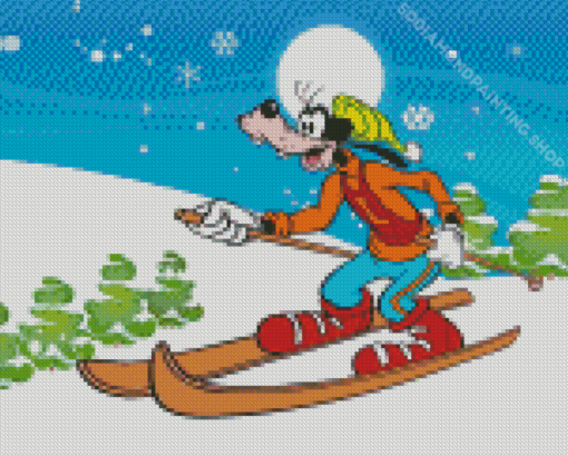 Disney Goofy Skiing Diamond Paintings