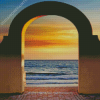 Door To The Sea At Sunset Diamond Painting