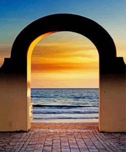 Door To The Sea At Sunset Diamond Painting