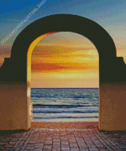 Door To The Sea At Sunset Diamond Painting