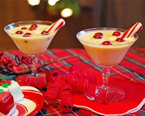 Eggnog Christmas Drink Diamond Paintings