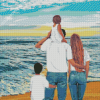 Family Beach Art Diamond Paintings