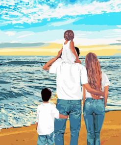 Family Beach Art Diamond Paintings