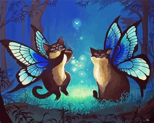 Fantasy Cats Fairies Diamond Paintings