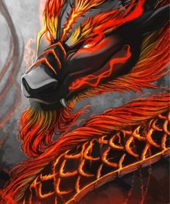 Fire Anime Dragon Diamond Paintings