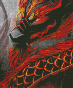 Fire Anime Dragon Diamond Paintings