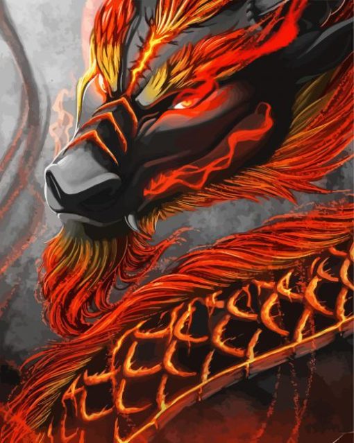 Fire Anime Dragon Diamond Paintings