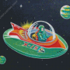 Flying Saucer In Space Diamond Paintings