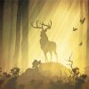 Forest Deer Silhouette Diamond Paintings