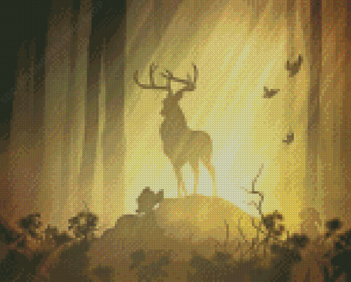 Forest Deer Silhouette Diamond Paintings