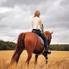 Girl Riding A Horse In Field Diamond Paintings