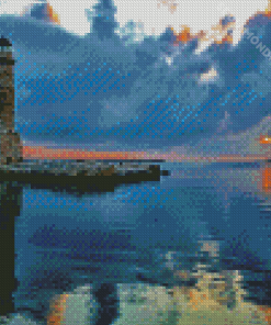 Greece Rethymno Lighthouse Diamond Paintings