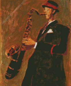 Horn Player Diamond Painting