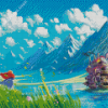 Howl Moving Castle Ghibli Landscape Diamond Paintings