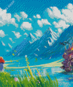 Howl Moving Castle Ghibli Landscape Diamond Paintings