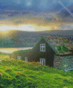 Irish Countryside At Sunrise Diamond Paintings