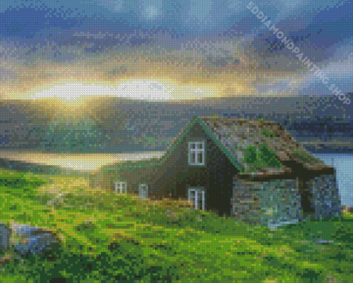 Irish Countryside At Sunrise Diamond Paintings