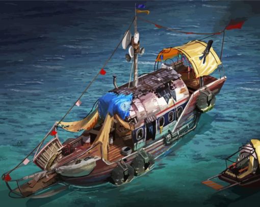 Junk Boat Ship Art Diamond Paintings