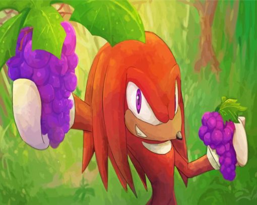 Knuckles The Echidna And Grapes Diamond Paintings