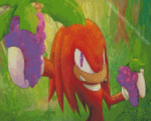 Knuckles The Echidna And Grapes Diamond Paintings