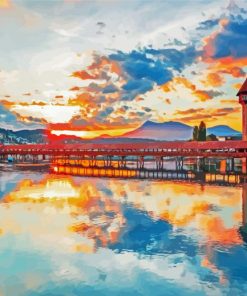 Lake Lucerne At Sunset Diamond Paintings